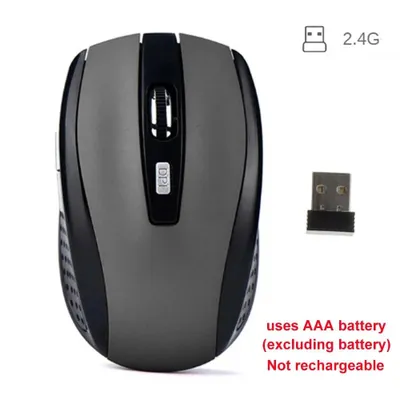 Produktbild von Kabellose Maus 2,4 GHz & Bluetooth, 800–1600 DPI, 4 Tasten, leise, wiederaufladbar – Schwarz