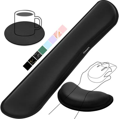 Produktbild von Gimars Handballenauflage, ergonomisch, Gelkissen, für Büro und Gaming, Schwarz