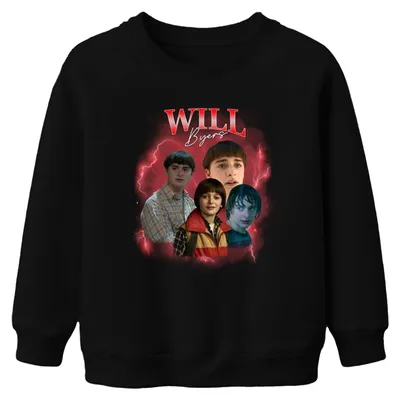Produktbild von WILL Byers Stranger Fan Geschenk Retro Vintage Serie Kinder Sweatshirt Pullover, Schwarz, 152