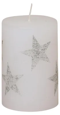 Produktbild von Stumpenkerze "Multistern" Weiß 100/68 mm