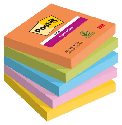 Immagine prodotto di Post-It 7100258933 pouch autoadesiva Quadrato Blu, Verde, Arancione, Rosa, Giallo 90 fogli Autoadesivo