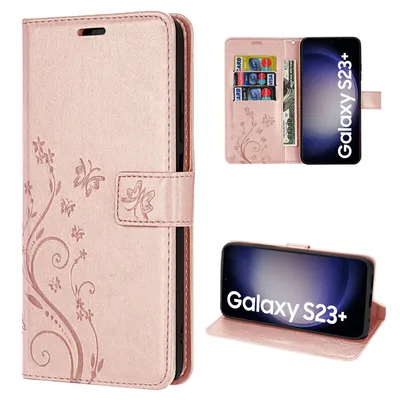 Produktbild von Handy Tasche für Samsung Galaxy S23+ Handyhülle Blumen Hülle Etui Wallet Case