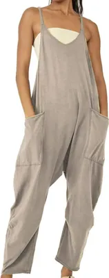 Obrázek produktu pro ASKSA Dámský letní overal bez rukávů Baggy Oversize Casual Loose Playsuit, šedý, XXL