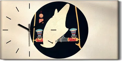 Produktbild von Wandbild Leinwand Bilder mit Uhr 60x30 Gemälde Abstrakte Tier Vogel Papagei - schwarze Hände