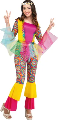 Obrázek produktu pro Stylový hippie kostým pro dámy kostým s tylem barevný M / L