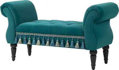Immagine prodotto di Panca imbottita con aspetto velluto, per soggiorno; Camera da letto, grigia 117 x 40 x 58 cm