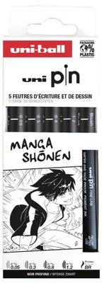Immagine prodotto di uni-ball PIN/5 PF ASP013 uni-ball Fineliner PIN "Manga Shonen" PF, set da 5