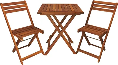 Produktbild von Merschbrock Trade, Balkonset, Tisch mit 2 Stühlen, Akazienholz, braun, für Außen- und Innenbereich, 11 kg, 60 cm breit x 60 cm tief x 72 cm hoch