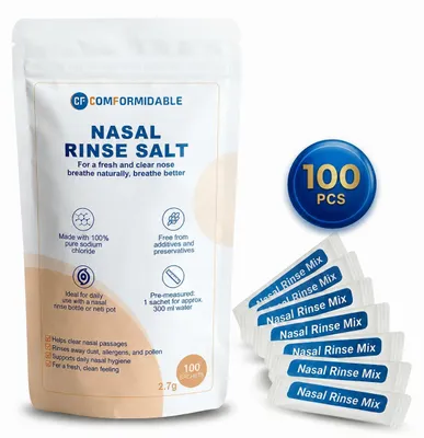 Produktbild von Comformidable Nasenspülsalz für Nasendusche, 100 Beutel à 2,7 g, reines Salz, KI-generiertes Bild