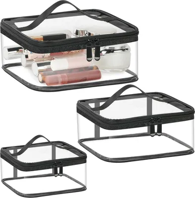 Produktbild von Aucuu Transparente Kulturtasche, 3er Set Reise-Kosmetiktaschen, TSA-Zulassung