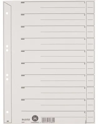 Obrázok produktu pre Leitz 6097-00-85 6097 Trennblätter für Hängeordner - Karton, A4, grau, 100 Stück