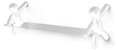Wandregal aus weißem Kunststoff, 46x14x15 cm, bis 4,5 kg