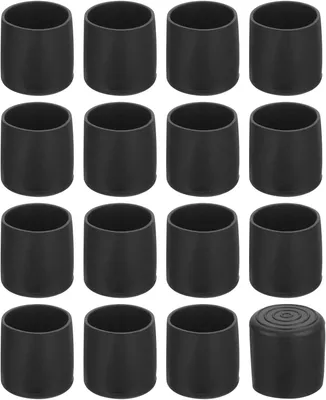 Produktbild von 36 Stück Stuhlbeinkappen, 25 mm PVC, rutschfeste Bodenschoner, schwarz