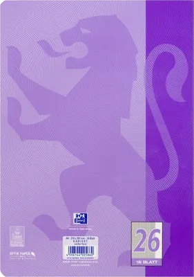 Produktbild von Oxford Schulheft A4, Touch, 16 Blatt, Lineatur 26, kariert, 15 Stück