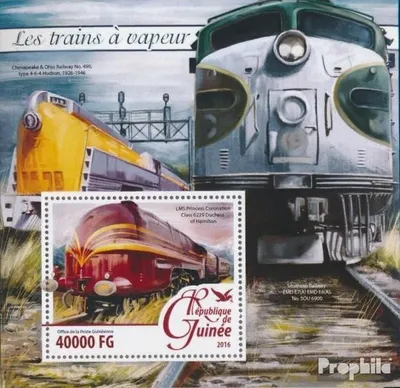 Produktbild von Briefmarken Guinea 2016 Mi Block 2633 (kompl. Ausgabe) postfrisch Dampflokomotiven