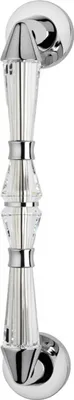 Image de Casa Padrino Ensemble e poignées de porte argent 5,2 x 30,4 cm - Poignées de porte en laiton chromé avec cristal Swarovski