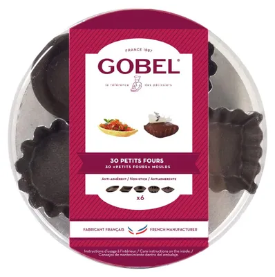 Image de Gobel 285400 : Moules pour petits fours, revêtement antiadhésif, lot de 30 pièces