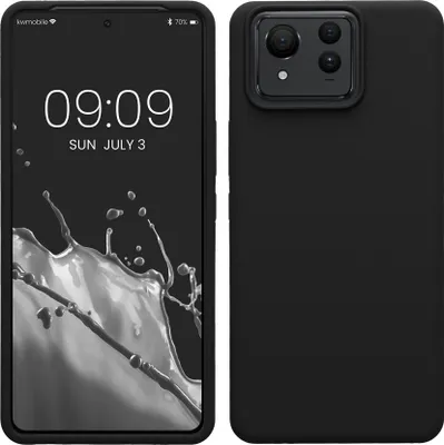 Produktbild von kwmobile Hülle kompatibel mit ASUS Zenfone 11 Ultra Hülle - Silikon Handy Case - Handyhülle weiche Oberfläche - kabelloses Laden - Schwarz