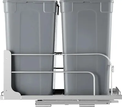 Zdjęcie produktu dla Kosz wysuwany do szafki 2x35QT soft close, metalowe prowadnice, pod blat