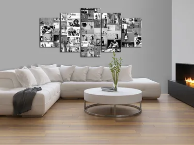 Produktbild von Akustikbild Abstrakt Banksy 200x100 cm 5-teilige Bilder Akustikschaum Hochleistungsschallabsorber Schallschutz Leinwand 5 tlg Wandbild Raumakustik Schalldämmung i-C-0092-b-o
