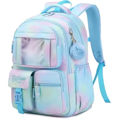 Produktbild von Mädchen Teenager Schulrucksack Freizeit Rucksack Daypack für Schule Reisen Outdoor Blau