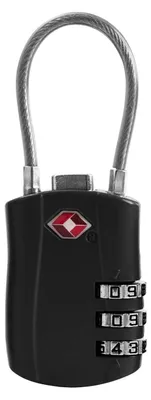 Image de TSA, serrure à combinaison à 3 chiffres, noire, pour valises, bagages, sacs à dos, casiers