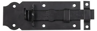Schlossriegel, verzinkter Stahl, schwarz, 140 x 52 mm
