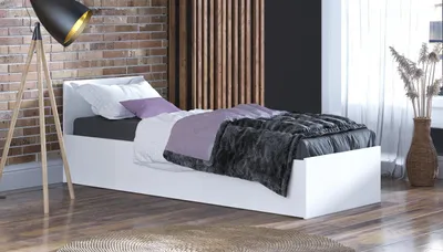 Produktbild von Bett 90x200cm mit Matratze und Bettkasten PARTY 1 - Weiß