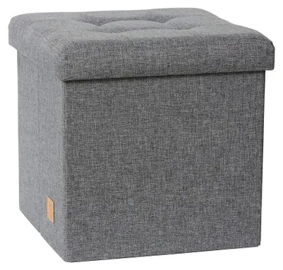 Immagine prodotto di Omgoods - Sgabello pieghevole grigio con spazio contenitore