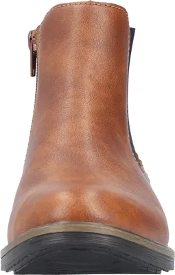 Produktbild von Rieker Damen Chelsea Boot elegante Stiefelette Stretch Blockabsatz 72254, Größe:39 EU, Farbe:Braun