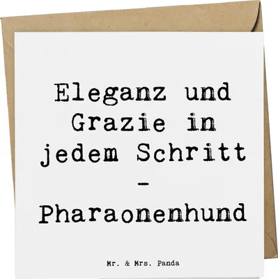 Produktbild von Mr. & Mrs. Panda Grußkarte Spruch Eleganter Pharaonenhund - Weiß - Geschenk, doppelkarte, Hunderassen Vielfalt, Klappkarte, Schönheit, Glückwunschkarte, anmutig, Hunde