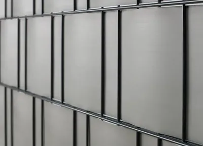 Produktbild von Sichtschutzstreifen Konsta für Doppelstabmatte glatt PVC 5 Streifen 251,5 x 19,2 cm grau