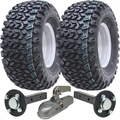 Produktbild von 22x11.00-10 Radsatz für ATV-Anhänger, 40 mm x 40 mm Achsen und Guss-Anhängerkupplung, 900 kg