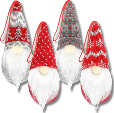 Immagine prodotto di Camerazar elfo di Natale Nicholas 15 cm da appendere, set di 4 figure