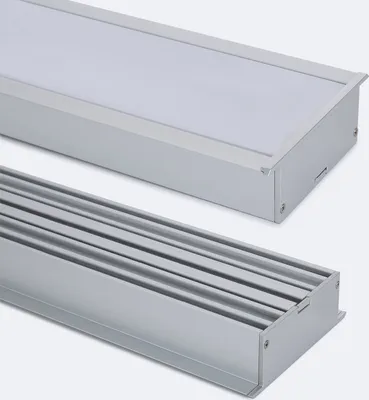 Produktbild von Aluminiumprofil Einbau XL für LED Streifen bis 60 mm Aluminium 2 m Weiß transluzent
