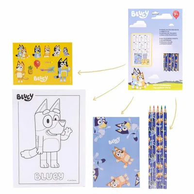 Image de CERDÀ - Zestaw Artykułów Papierniczych Bluey do Kolorowania, Oficjalny Produkt