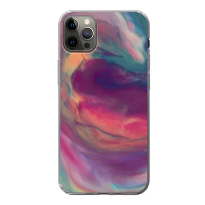 Produktbild von MuchoWow® Handyhülle Schutzhülle Hülle für iPhone 13 Pro Max Flüssig - Rosa - Türkis - Abstrakt Silikon Softcase Handy Hülle - Mobiltelefon