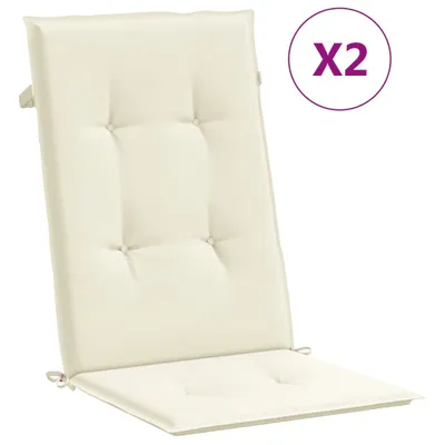 Obrázok produktu pre vidaXL Vankúše na záhradné stoličky pre stoličky s vysokým operadlom 2ks. krémová 120x50x3cm tkanina