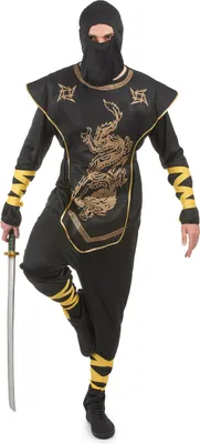Immagine prodotto di Costume da uomo ninja nero e oro - Taglia unica (42)