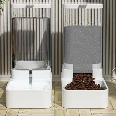 Produktbild von Automatischer Wasserspender für Katzen | Wasserspender für Hunde | Futterautomat-Set für Haustiere | 3,8-Liter-Schwerkraft-Futterautomat für Hunde und Katzen