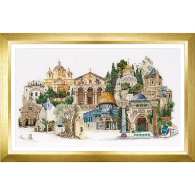 Zdjęcie produktu dla Zestaw do haftu krzyżykowego Thea Gouverneur "Jerusalem counting fabric", wzór do liczenia, 79x50cm