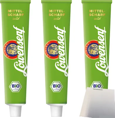 Produktbild von Löwensenf  mittelscharf mild 3er Pack (3x200ml Tube) + usy Block