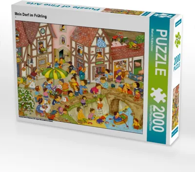 Produktbild von CALVENDO Puzzle Mein Dorf im Frühling | 2000 Teile Lege-Größe 90x67cm Foto-Puzzle für glückliche Stunden
