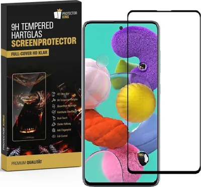 Produktbild von 3x 9H Hartglas für Samsung Galaxy A51 FULL COVER Panzerfolie Displayschutz KLAR SW Panzerglas Schutzglas Schutzfolie