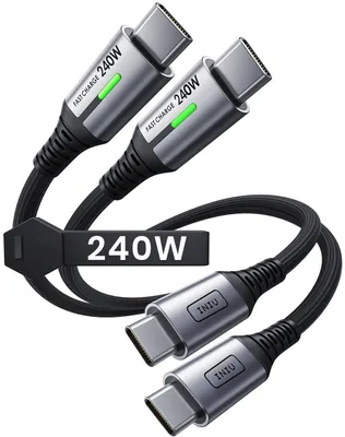 Obrázek produktu pro INIU 240W USB-C kabel, [2 kusy, 0,3 m], PD USB-C na USB-C, rychlonabíjecí kabel