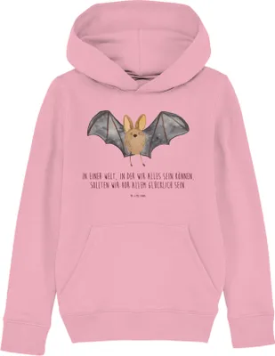 Produktbild von Mr. & Mrs. Panda Kinderpullover Fledermaus Flügel 5-6 Jahre (110/116) - Baumwolle Pink - Geschenk, Kapuzenpullover, Sweatshirt, Lustige Sprüche, Hoodie, Kapuzenpulli