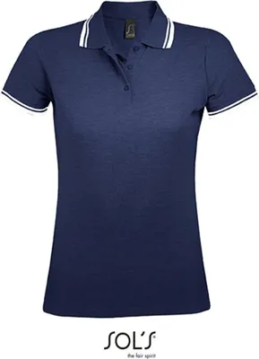 Image de SOLs 00578 | Polo femme Pasadena - Couleur : French Navy/White - Taille : L