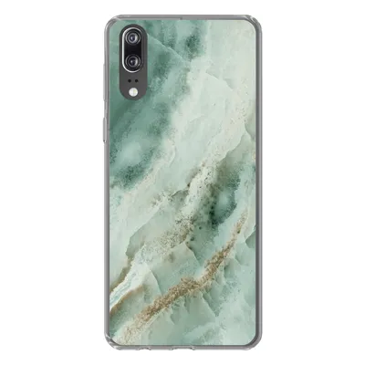 Produktbild von MuchoWow® Handyhülle Schutzhülle Hülle für Huawei P20 Naturstein - Grün - Chic Silikon Softcase Handy Hülle - Hardcover