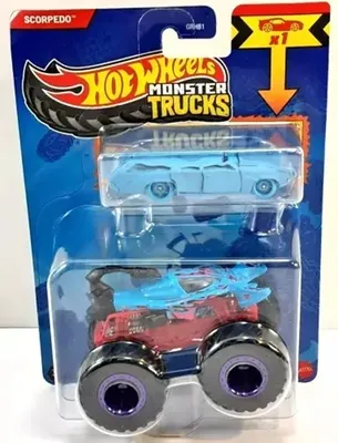 Produktbild von Scorpedo Blau + Bonus Auto Monster Trucks 1:64 Hot Wheels 9 cm