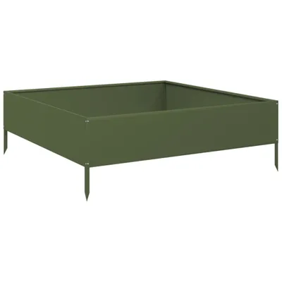 Immagine prodotto di Fioriera Rialzata Giardino Verde Oliva 100x100x33,5 cm Acciaio